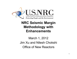 NRC Seismic Margin Methodology with Enhancements March 1, 2012