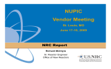 NUPIC Vendor Meeting NRC Report St. Louis, MO