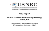 NRC Report NUPIC General Membership Meeting Irvine, CA