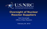 Oversight of Nuclear Reactor Suppliers  Kerri Kavanagh