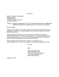 June 6, 2013 Edward G. Wallace, Vice President Regulatory Affairs