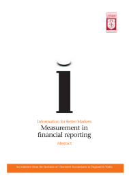 Measurement in financial reporting Information for Better Markets Abstract