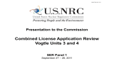 Combined License Application Review Vogtle Units 3 and 4 SER Panel 1