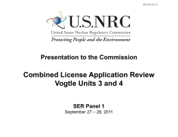 Combined License Application Review Vogtle Units 3 and 4 SER Panel 1