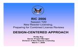 RIC 2006 DESIGN-CENTERED APPROACH Session T2D New Reactor Licensing,