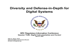 Diversity and Defense-in-Depth for Digital Systems NRC Regulatory Information Conference