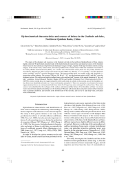 Hydrochemical characteristics and sources of brines in the Gasikule salt... Northwest Qaidam Basin, China