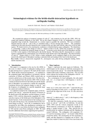 Seismological evidence for the brittle-ductile interaction hypothesis on earthquake loading Anshu Jin