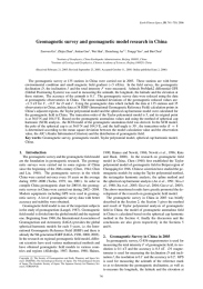 Geomagnetic survey and geomagnetic model research in China Zuowen Gu