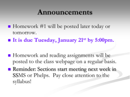 Announcements