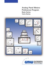 Analog Panel Meters Preference Program Basic Series Vario Series