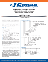 HL Gland for Hazardous Locations CSA Certified in the U.S. and Canada