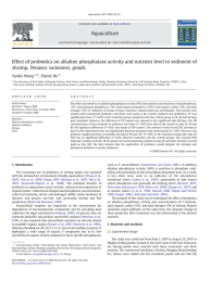 Effect of probiotics on alkaline phosphatase activity and nutrient level... shrimp, Penaeus vannamei, ponds