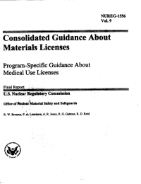 Materials  Licenses Consolidated  Guidance About Program-Specific  Guidance  About