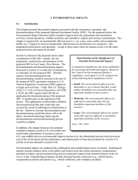 This chapter presents the potential impacts associated with the construction,... decommissioning of the proposed National Enrichment Facility (NEF).  For... 4  ENVIRONMENTAL IMPACTS 4.1