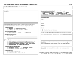 DNR Fisheries Aquatic Education Partner Database — Data Entry Form  2014