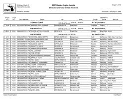 2007 Master Angler Awards 410 Catch and Keep Entries Received