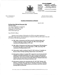 Freedom of Information Act Request July 22,  2015 By