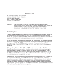 December 19, 2005 Mr. Kenneth Daughtery, Tribal Secretary Absentee-Shawnee Tribe of Oklahoma