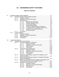 6.0 ENGINEERED SAFETY FEATURES