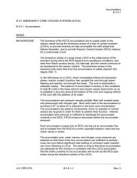 Accumulators B 3.5.1  B 3.5  EMERGENCY CORE COOLING SYSTEMS (ECCS)