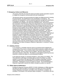 STP 3 &amp; 4 F  Emergency Actions and Measures