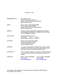 November 16, 2011 MEMORANDUM TO: Ryan Whited, Chief