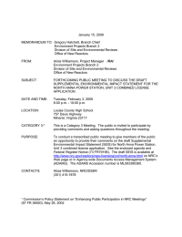 January 15, 2009 MEMORANDUM TO:  Gregory Hatchett, Branch Chief