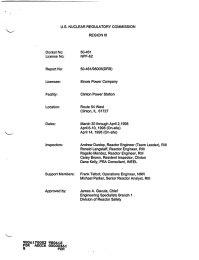 U.S.  NUCLEAR  REGULATORY  COMMISSION REGION  III Docket No: 50-461