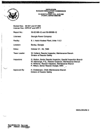 NUCLEAR  REGULATORY  COMMISSION Report  No.: