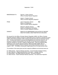 September 7, 2001 MEMORANDUM TO: Samuel J. Collins, Director