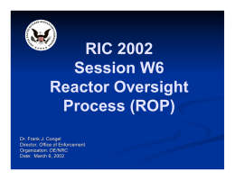 RIC 2002 Session W6 Reactor Oversight Process (ROP)