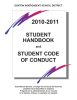 2010-2011 STUDENT HANDBOOK STUDENT CODE