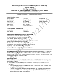 Western Upper Peninsula Citizen Advisory Council (WUPCAC) Meeting Minutes