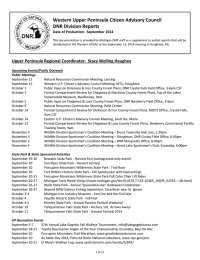 Western Upper Peninsula Citizen Advisory Council DNR Division Reports