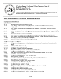 Western Upper Peninsula Citizen Advisory Council DNR Division Reports