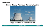 Davis-Besse Nuclear Power Station Organizational Effectiveness October 1, 2003 1