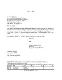 May 19, 2005 Mr. Mark B. Bezilla Vice President-Nuclear, Davis-Besse