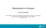 Retirement in Europe Annika Sundén