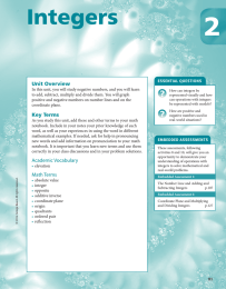 2 Integers  Unit Overview