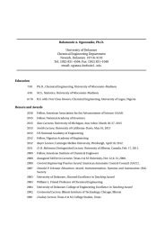 Babatunde A. Ogunnaike, Ph.D. University of Delaware Chemical Engineering Department Newark, Delaware 19716-3110