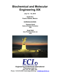 Biochemical and Molecular Engineering XIX  Engineering Conferences International