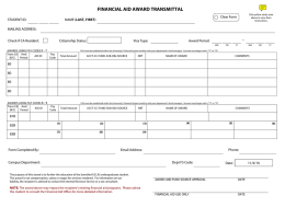 FINANCIAL AID AWARD TRANSMITTAL _
