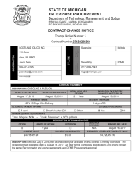 STATE OF MICHIGAN ENTERPRISE PROCUREMENT Department of Technology, Management, and Budget