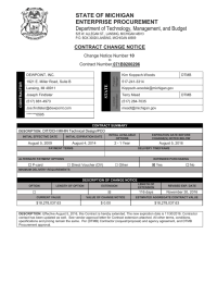 STATE OF MICHIGAN ENTERPRISE PROCUREMENT Department of Technology, Management, and Budget