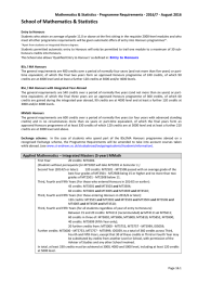 School	of	Mathematics	&amp;	Statistics  Mathematics	&amp;	Statistics	-	Programme	Requirements	-	2016/7	-	August	2016