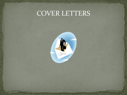 COVER LETTERS
