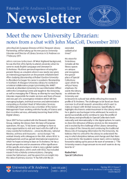 Newsletter Meet the new University Librarian: Friends