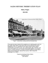 Salem HiStoric PreServation Plan  Salem, Oregon 2010-2020