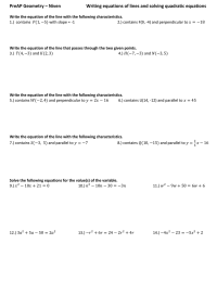 PreAP Geometry – Niven